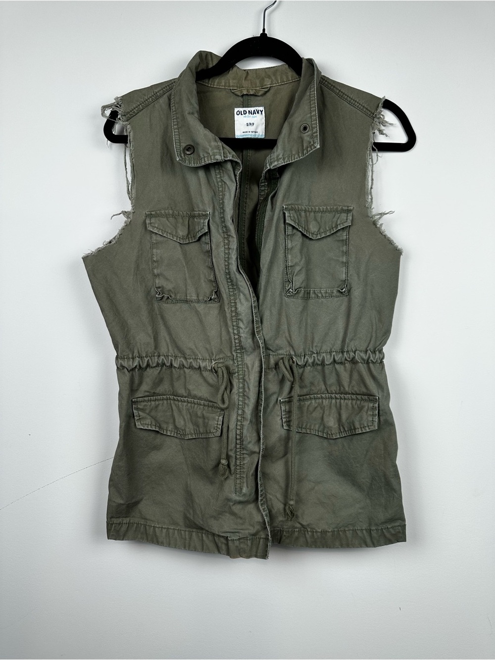 Old Navy Women's Olive Utility Sleeveless Jacket